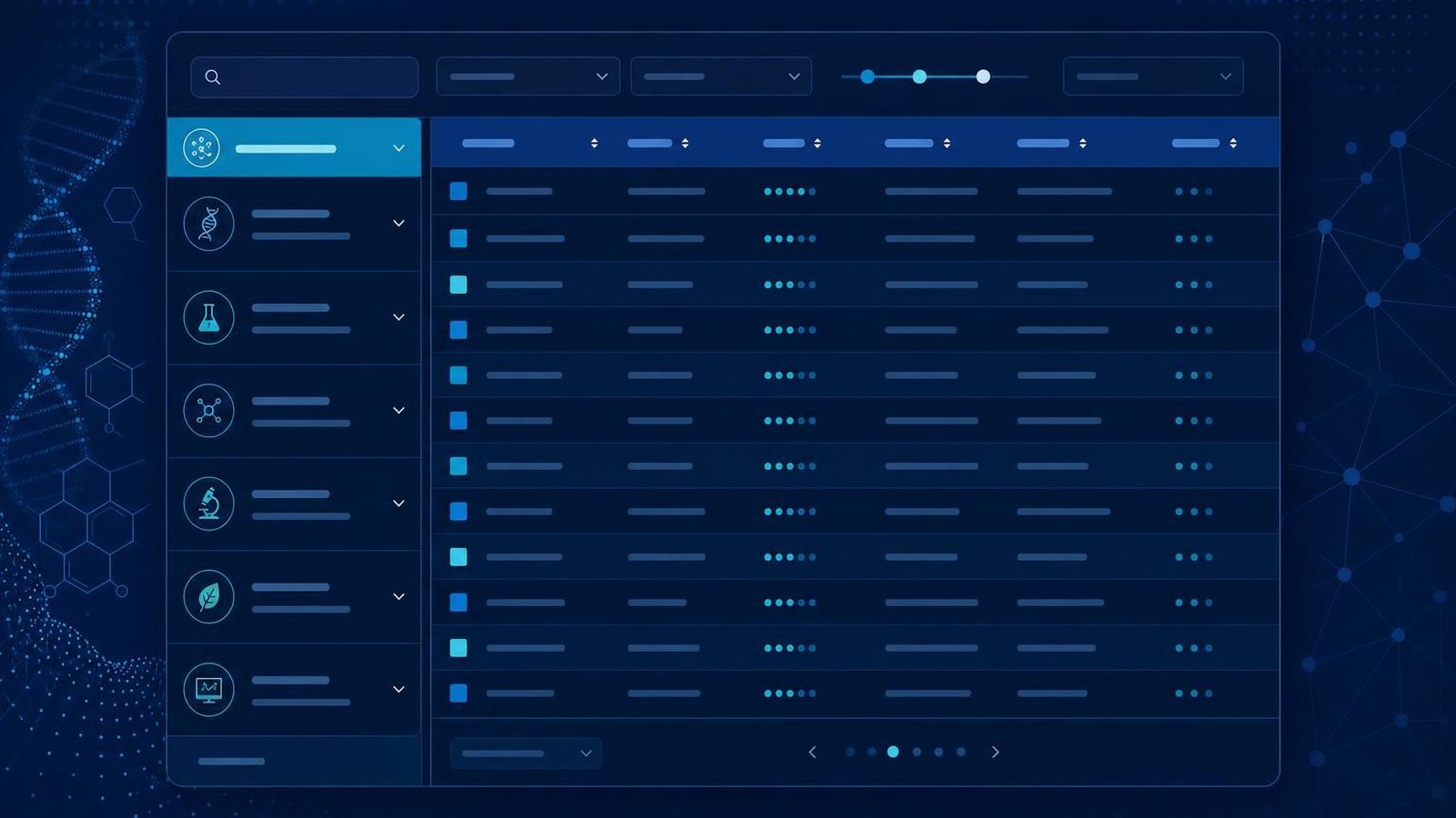 Sorted directory rows under an industry focus column header